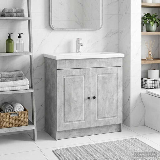 Dulap de baie sub chiuvetă Gri Beton 56 x 37,5 x 81 cm - WALTI WALTI