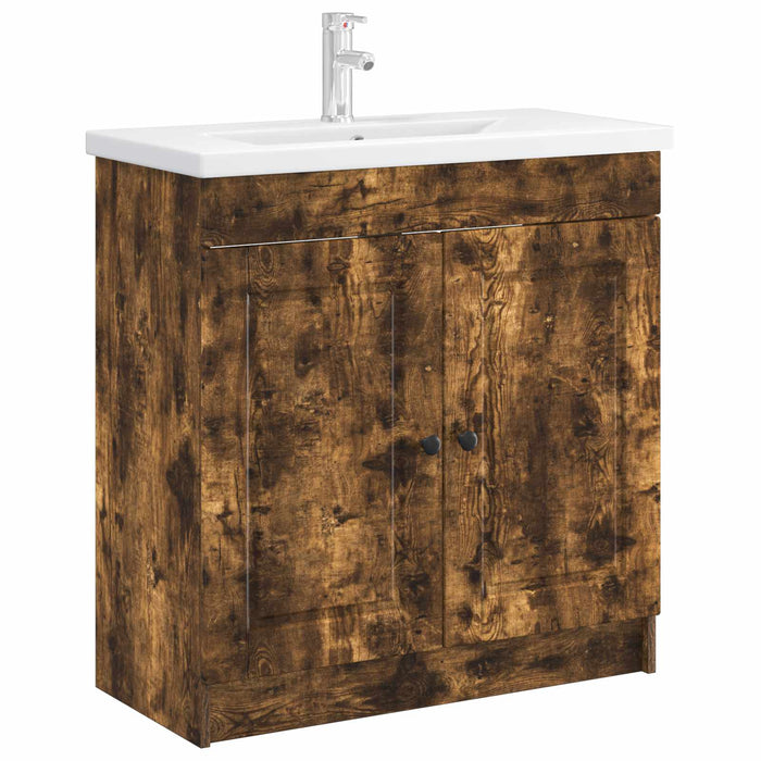 Dulap de baie sub chiuvetă Stejar fumuriu 56 x 37,5 x 81 cm - WALTI WALTI