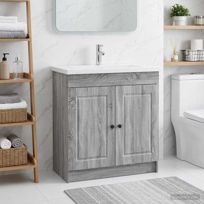 Dulap de baie sub chiuvetă Sonoma gri 56 x 37,5 x 81 cm - WALTI WALTI