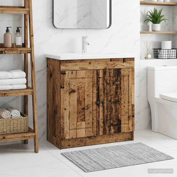Dulap de baie sub chiuvetă Lemn vechi 56 x 37,5 x 81 cm - WALTI WALTI