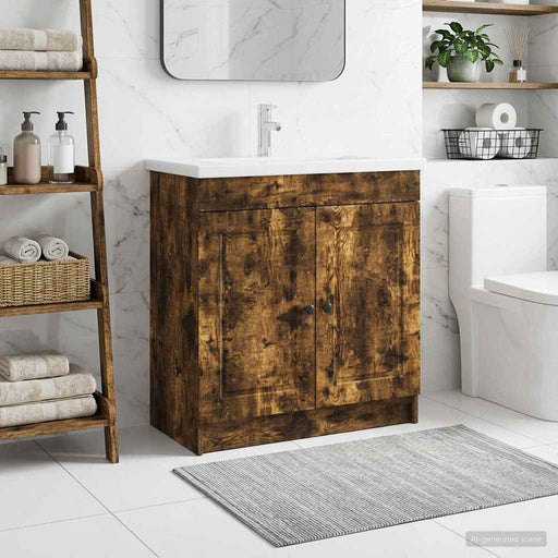 Dulap de baie sub chiuvetă Stejar fumuriu 78,5 x 37,5 x 81 cm - WALTI WALTI