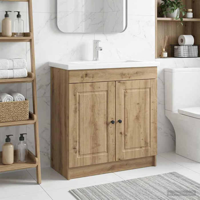 Dulap de baie sub chiuvetă Stejar Artizanal 78,5 x 37,5 x 81 cm - WALTI WALTI