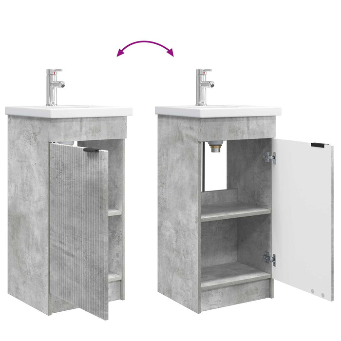 Mobilă de baie cu chiuvetă Gri Beton 42 x 40 x 84,5 cm WALTI