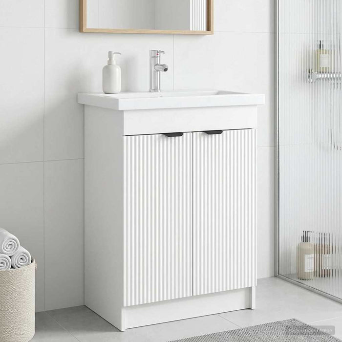 Dulap de baie sub chiuvetă Alb 56 x 37,5 x 81 cm Lemn prelucrat - WALTI WALTI