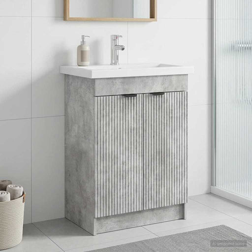 Dulap de baie sub chiuvetă Gri Beton 56 x 37,5 x 81 cm - WALTI WALTI