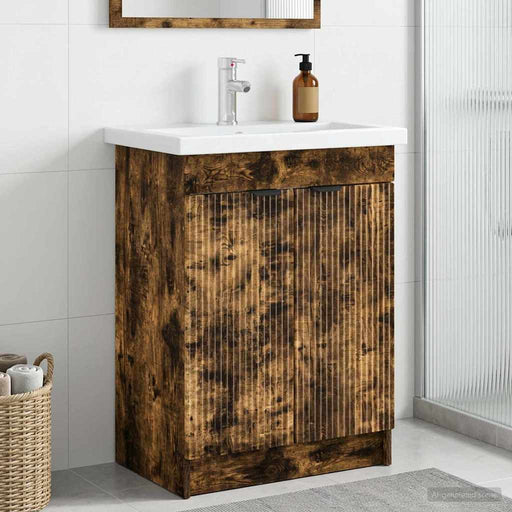 Dulap de baie sub chiuvetă Stejar fumuriu 56 x 37,5 x 81 cm - WALTI WALTI