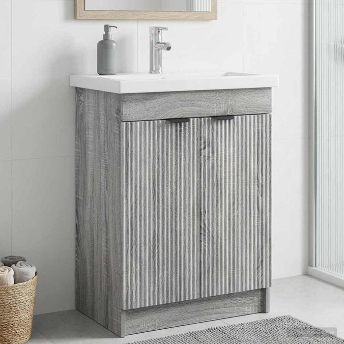 Dulap de baie sub chiuvetă Sonoma gri 56 x 37,5 x 81 cm - WALTI WALTI