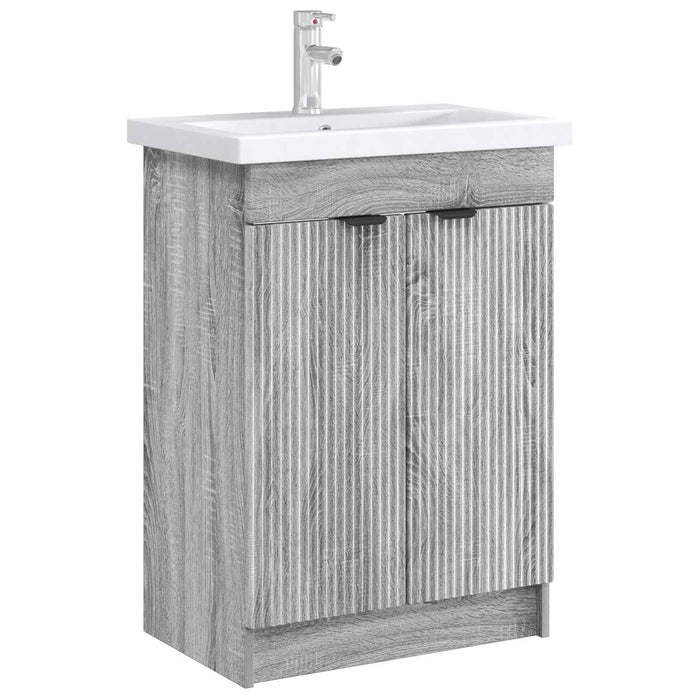 Dulap de baie sub chiuvetă Sonoma gri 56 x 37,5 x 81 cm - WALTI WALTI