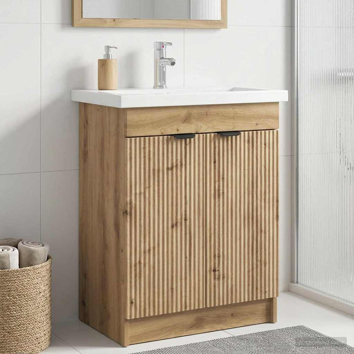 Dulap de baie sub chiuvetă Stejar Artizanal 56 x 37,5 x 81 cm - WALTI WALTI