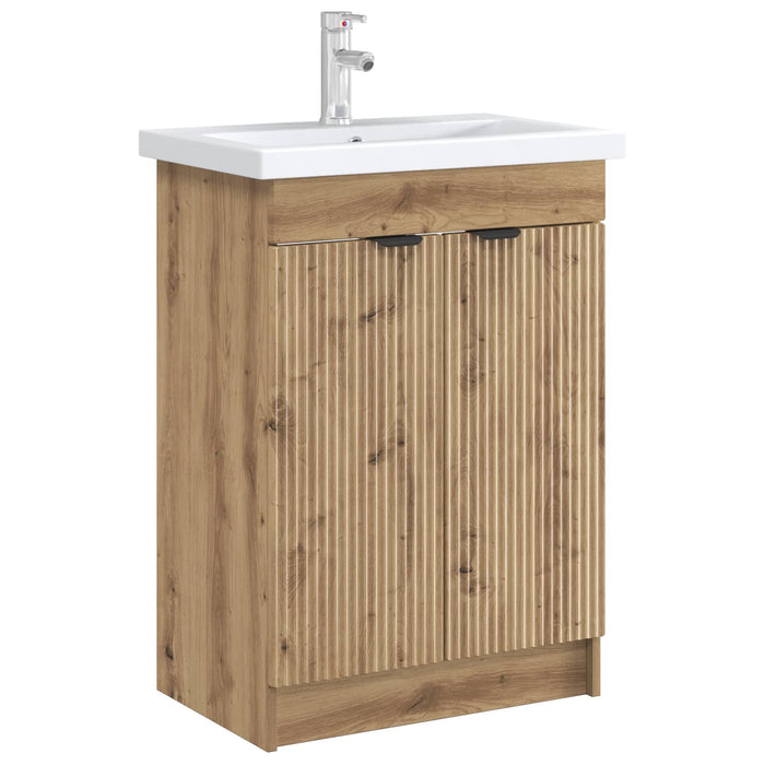 Dulap de baie sub chiuvetă Stejar Artizanal 56 x 37,5 x 81 cm - WALTI WALTI