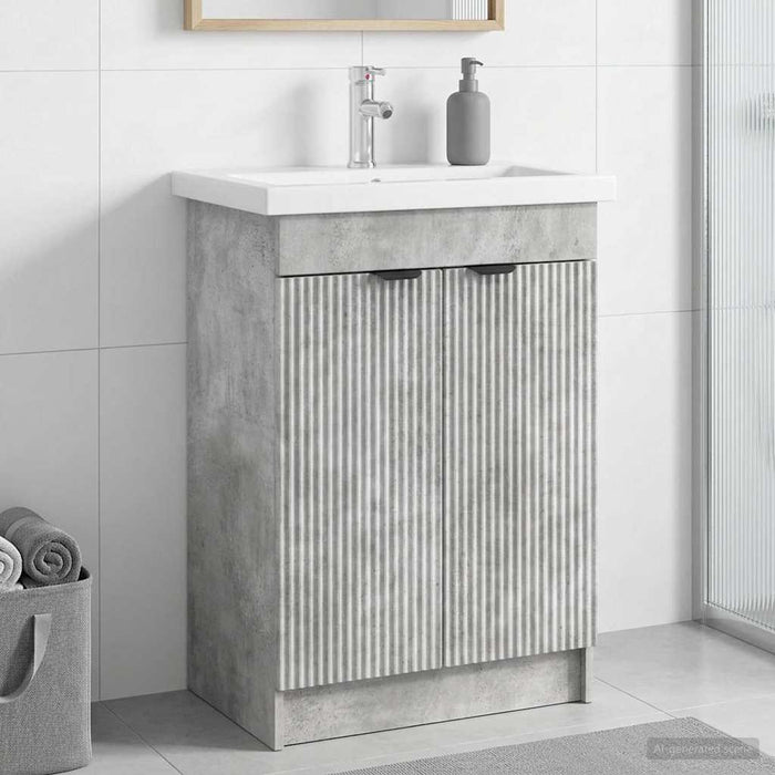 Dulap de baie sub chiuvetă Gri Beton 78,5 x 37,5 x 81 cm - WALTI WALTI