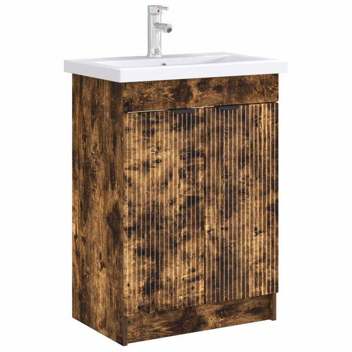 Dulap de baie sub chiuvetă Stejar fumuriu 78,5 x 37,5 x 81 cm - WALTI WALTI
