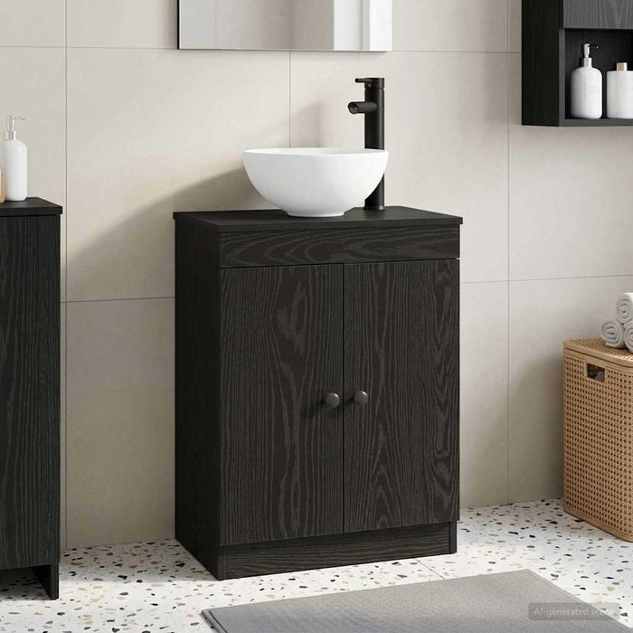 Mobilă de baie cu chiuvetă Negru 54 x 35 x 83 cm Lemn prelucrat - WALTI WALTI
