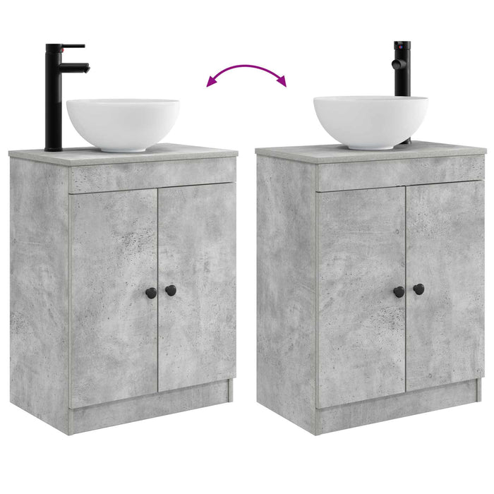 Mobilă de baie cu chiuvetă Gri Beton 54 x 35 x 83 cm - WALTI WALTI