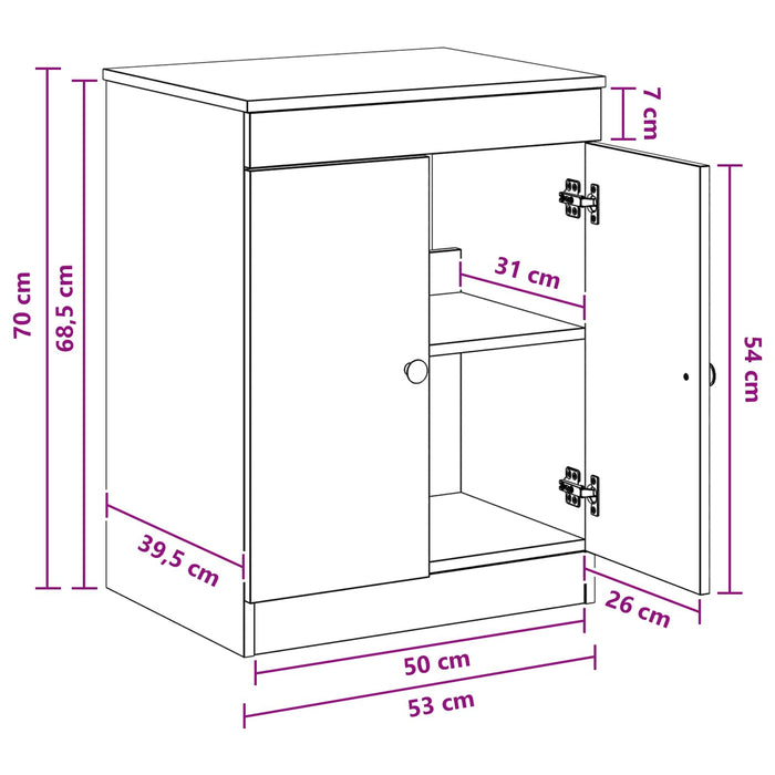 Dulap de Baie Gri Beton 54 x 41 x 70 cm Lemn prelucrat WALTI