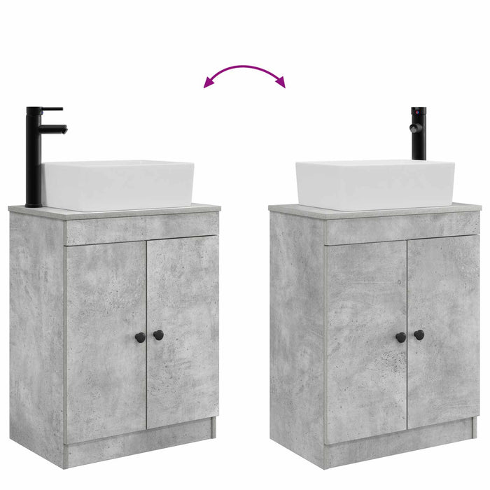 Mobilă de baie cu chiuvetă Gri Beton 54 x 35 x 83 cm - WALTI WALTI