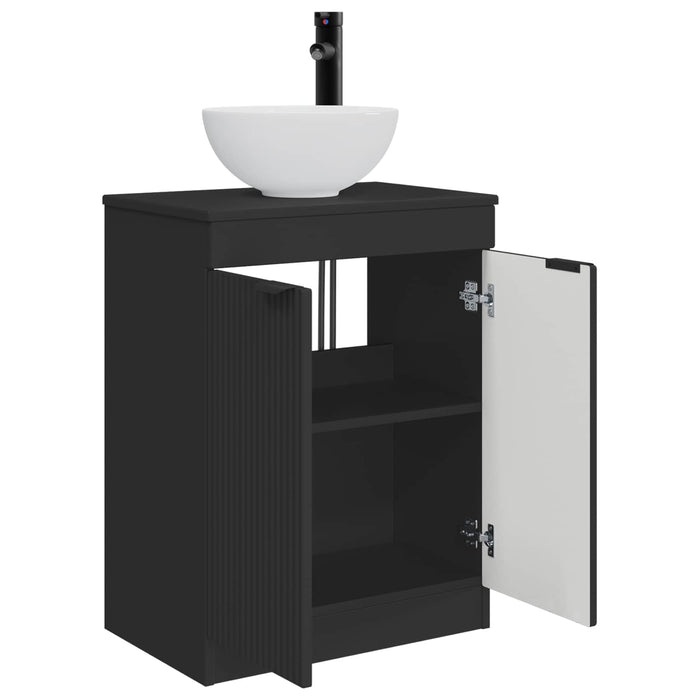 Mobilă de baie cu chiuvetă Negru 54 x 35 x 83 cm Lemn prelucrat WALTI