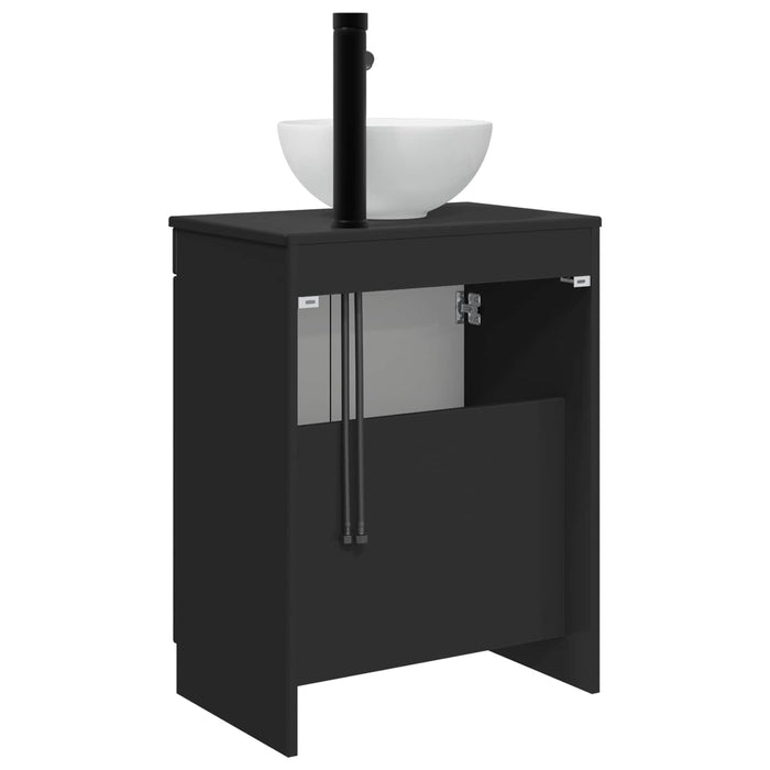 Mobilă de baie cu chiuvetă Negru 54 x 35 x 83 cm Lemn prelucrat WALTI
