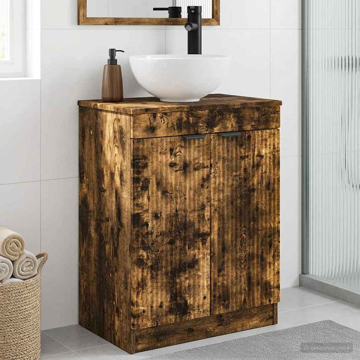 Mobilă de baie cu chiuvetă Stejar fumuriu 54 x 35 x 83 cm - WALTI WALTI