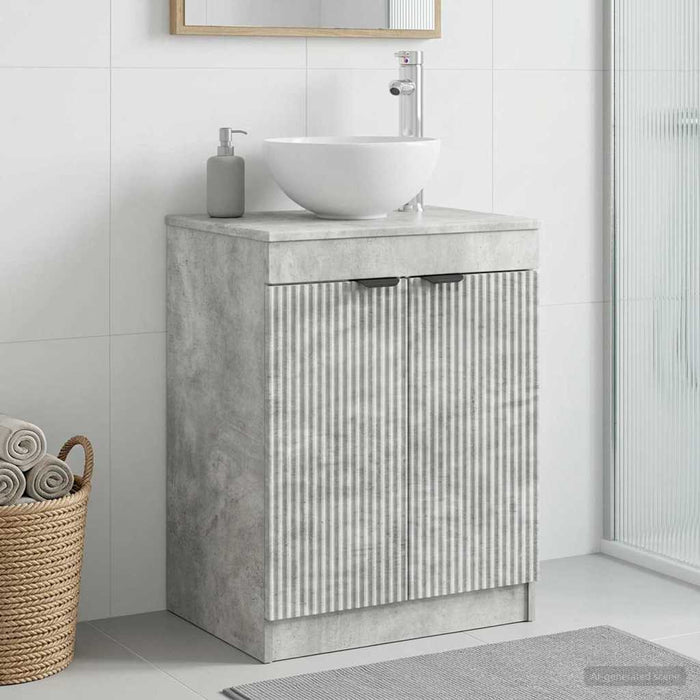 Dulap de Baie Gri Beton 54 x 41 x 70 cm Lemn prelucrat - WALTI WALTI
