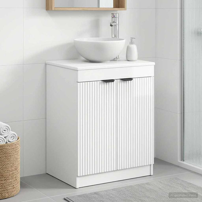 Dulap de Baie Alb foarte lucios 54 x 41 x 70 cm Lemn prelucrat - WALTI WALTI