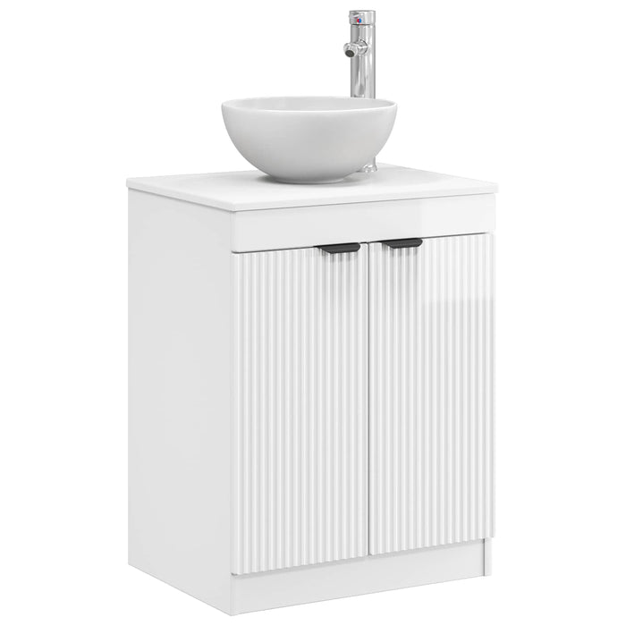 Dulap de Baie Alb foarte lucios 54 x 41 x 70 cm Lemn prelucrat - WALTI WALTI