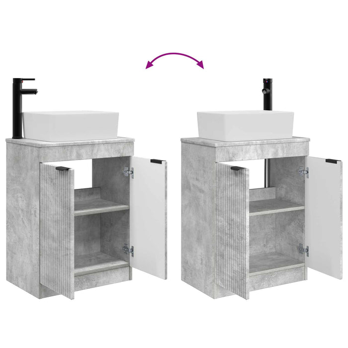 Mobilă de baie cu chiuvetă Gri Beton 54 x 35 x 83 cm - WALTI WALTI