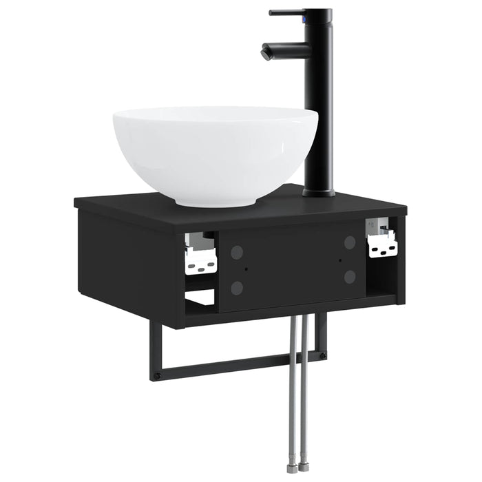 Basin de spălare montat pe perete Negru 40 x 35 x 39 cm - WALTI WALTI