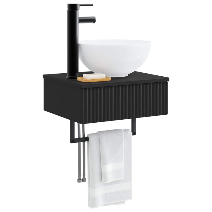 Basin de spălare montat pe perete Negru 40 x 35 x 39 cm - WALTI WALTI
