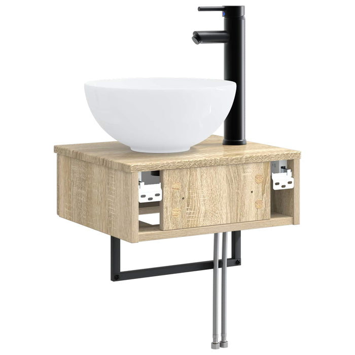 Basin de spălare montat pe perete Stejar Sonoma 40 x 35 x 39 cm - WALTI WALTI