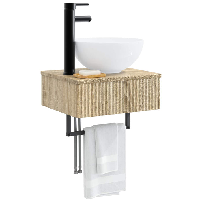 Basin de spălare montat pe perete Stejar Sonoma 40 x 35 x 39 cm - WALTI WALTI