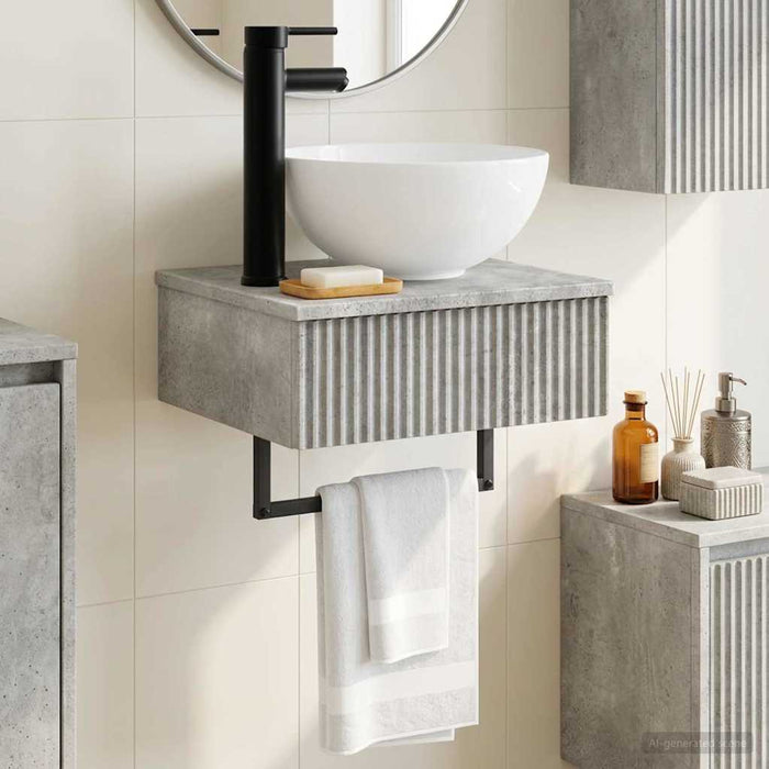 Basin de spălare montat pe perete Gri Beton 40 x 35 x 39 cm - WALTI WALTI