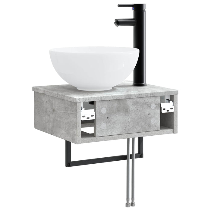 Basin de spălare montat pe perete Gri Beton 40 x 35 x 39 cm - WALTI WALTI