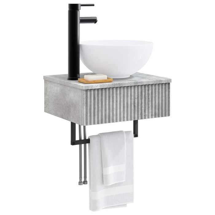 Basin de spălare montat pe perete Gri Beton 40 x 35 x 39 cm - WALTI WALTI