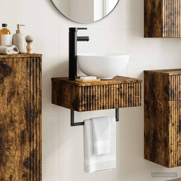 Basin de spălare montat pe perete Stejar fumuriu - WALTI WALTI