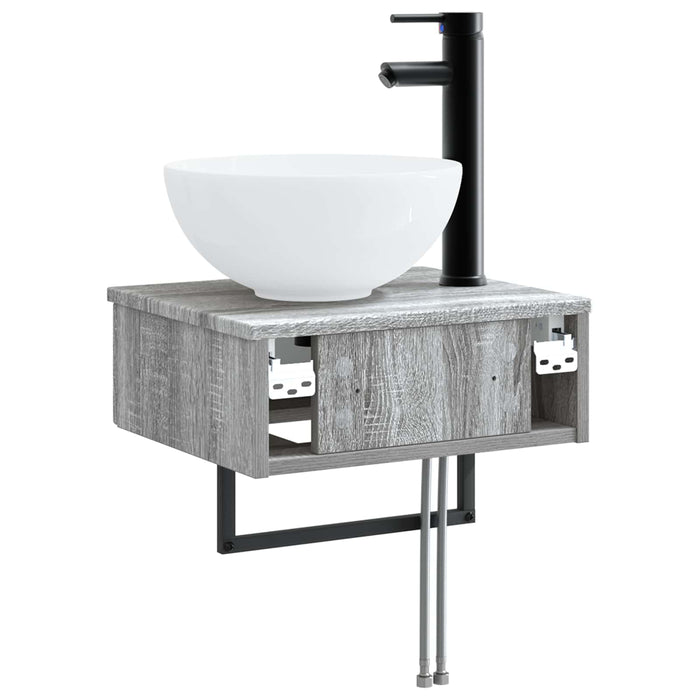 Basin de spălare montat pe perete Sonoma gri 40 x 35 x 39 cm - WALTI WALTI