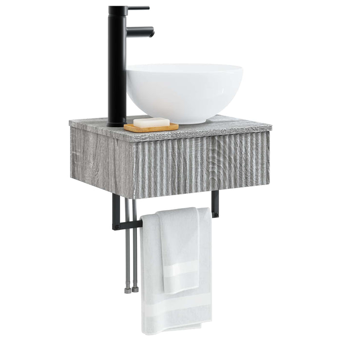 Basin de spălare montat pe perete Sonoma gri 40 x 35 x 39 cm - WALTI WALTI