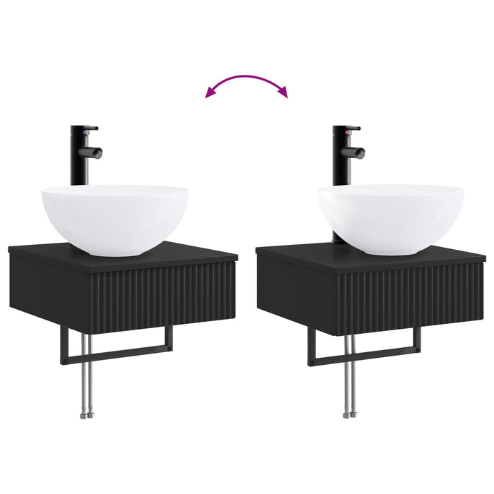 Basin de spălare montat pe perete Negru 40 x 41 x 40,5 cm - WALTI WALTI