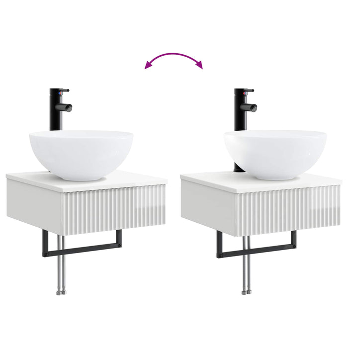 Basin de spălare montat pe perete Alb foarte lucios - WALTI WALTI