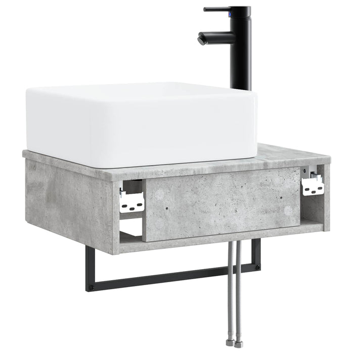 Basin de spălare montat pe perete Gri Beton 50 x 41 x 39 cm - WALTI WALTI
