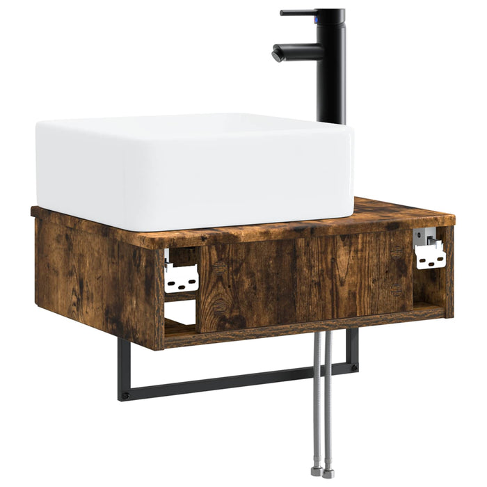 Basin de spălare montat pe perete Stejar fumuriu - WALTI WALTI