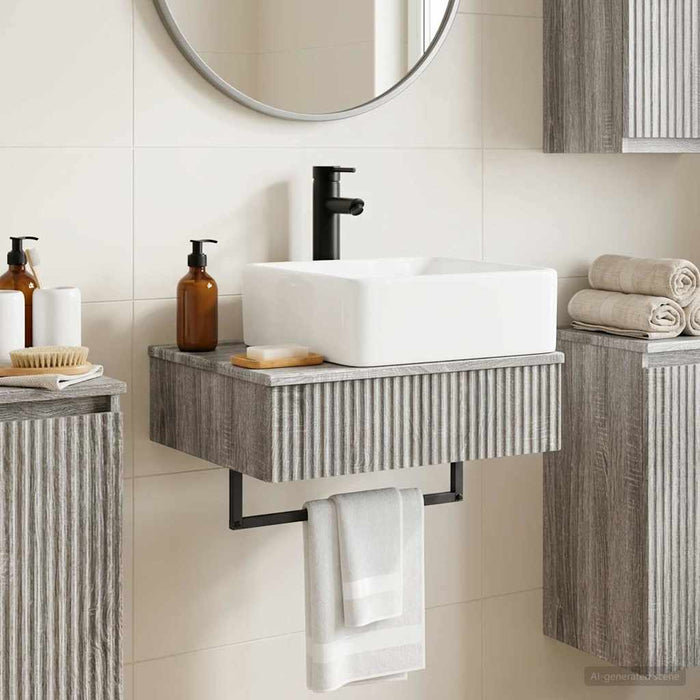 Basin de spălare montat pe perete Sonoma gri 50 x 41 x 39 cm - WALTI WALTI