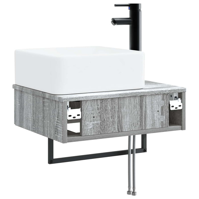 Basin de spălare montat pe perete Sonoma gri 50 x 41 x 39 cm - WALTI WALTI