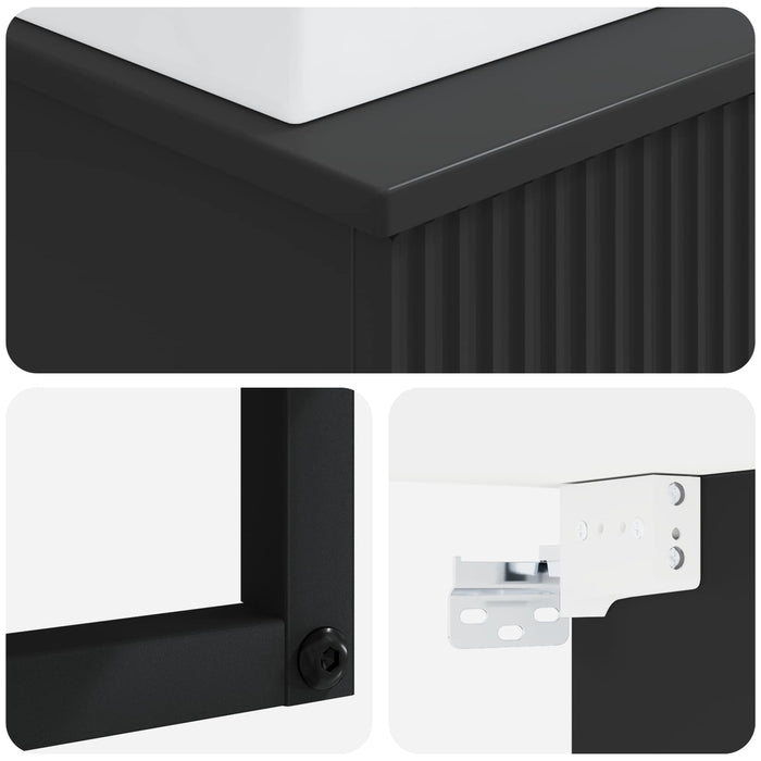 Basin de spălare montat pe perete Negru 40 x 41 x 39 cm - WALTI WALTI