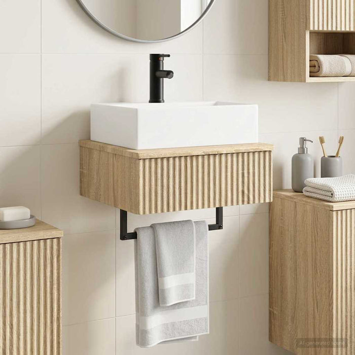 Basin de spălare montat pe perete Stejar Sonoma 40 x 41 x 39 cm - WALTI WALTI