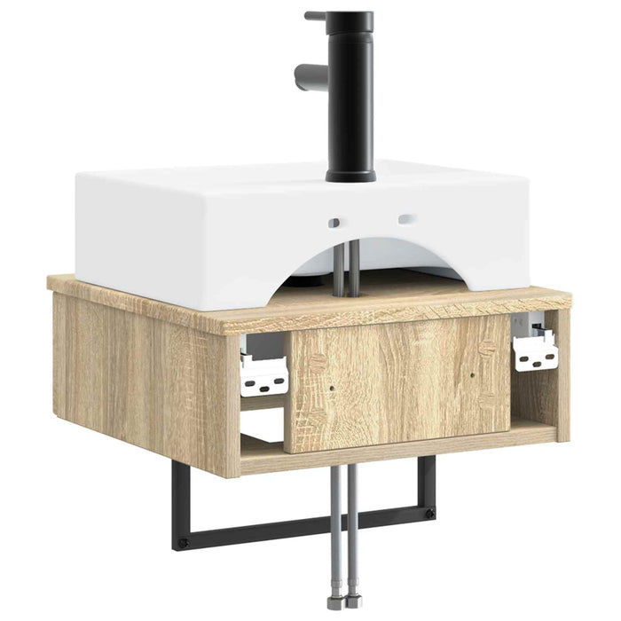 Basin de spălare montat pe perete Stejar Sonoma 40 x 41 x 39 cm - WALTI WALTI