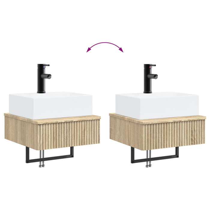 Basin de spălare montat pe perete Stejar Sonoma 40 x 41 x 39 cm - WALTI WALTI