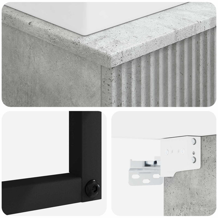 Basin de spălare montat pe perete Gri Beton 40 x 41 x 39 cm - WALTI WALTI