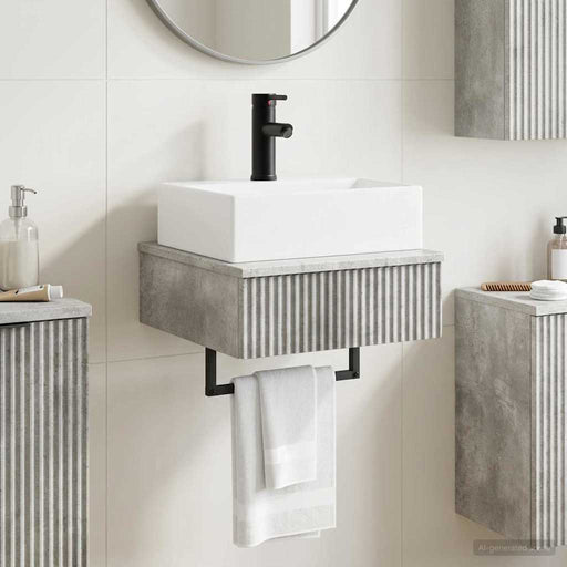 Basin de spălare montat pe perete Gri Beton 40 x 41 x 39 cm - WALTI WALTI