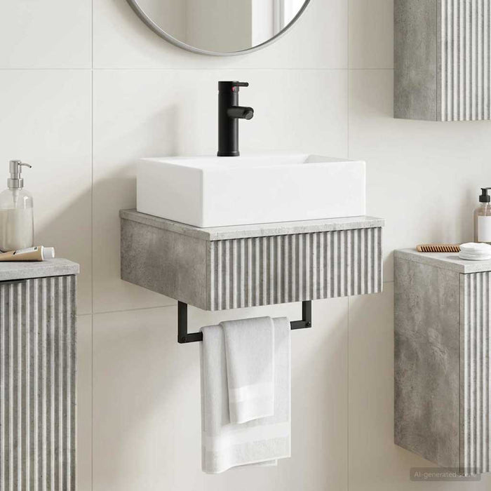 Basin de spălare montat pe perete Gri Beton 40 x 41 x 39 cm - WALTI WALTI